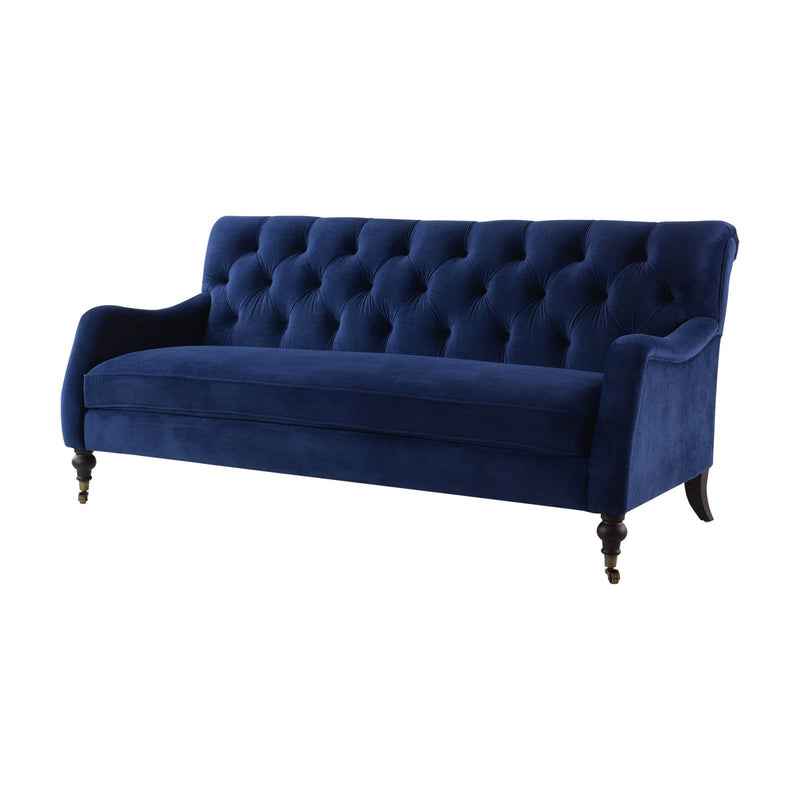 Jennifer Taylor Home Xander Tufted Sofa with Metal Casters Navy Blue