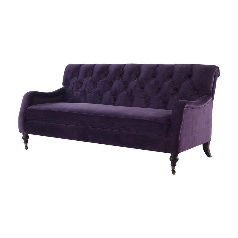 Jennifer Taylor Home Xander Tufted Sofa with Metal Casters Purple