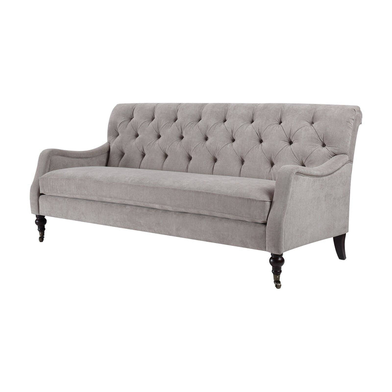 Jennifer Taylor Home Xander Tufted Sofa with Metal Casters Silver Grey