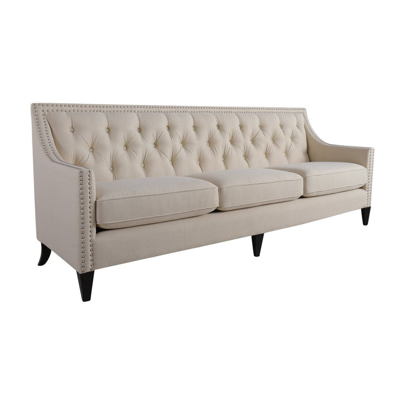 Jennifer Taylor Home Marianne Tufted Sofa with Nailhead Sky Neutral