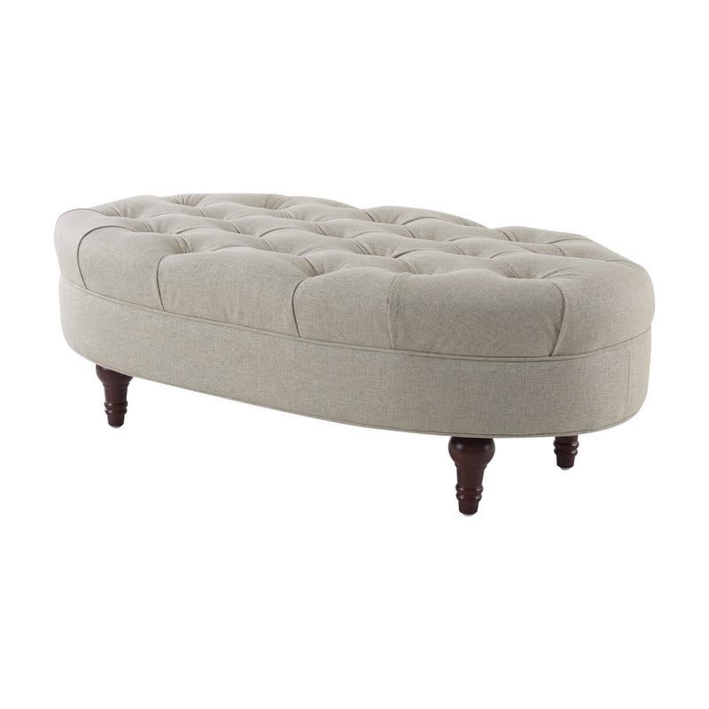 Jennifer Taylor Home Petra Backless Tufted Oval Cocktail Ottoman Taupe